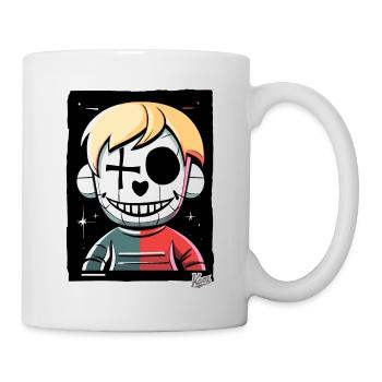 Crazy Cartoon: Schreckliche Marionette - Tasse - Weiß - Rechts