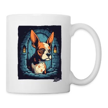 Little cool cute dog in the dungeon - Mug - white - Right