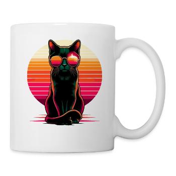 Retro Sonnenuntergang Sonnenbrille Bombay Katze - Tasse - Weiß - Rechts