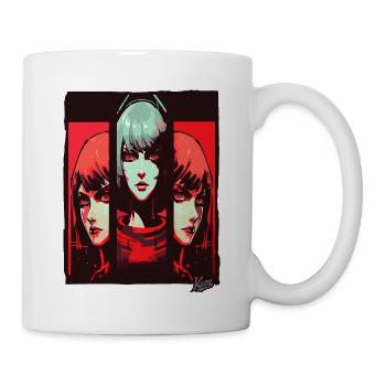 Cyber Sci-Fi: Cartoon Girl in Space - Mug - white - Right