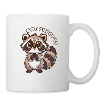 Vous avez des collations ? - raton laveur mignon - Mug blanc - blanc - Droite
