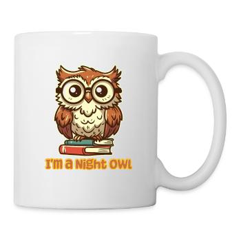 Ich bin eine Nachteule - Nerdy Owl - Tasse - Weiß - Rechts