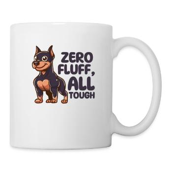 Null Flusen, alles zäh - Dobermann Hund - Tasse - Weiß - Rechts