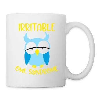 Irritable Owl Syndrome Funny Nocturnal Birds Humor - Mug - white - Right