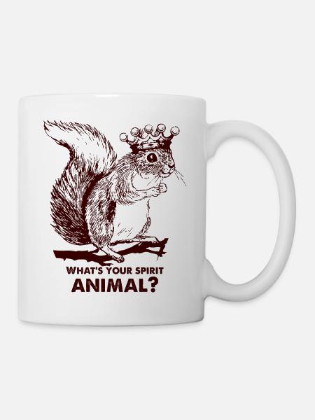 Squirrel wears a crown - Mug - white