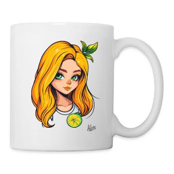 Das Orange-Zitronen-Mädchen - Tasse - Weiß - Rechts