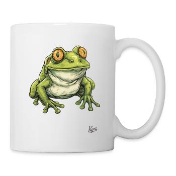 Niedlicher dicker pummeliger Frosch - Tasse - Weiß - Rechts