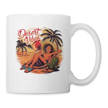 Sonnenuntergang Desert Vibes Urlaub Abenteuer - Tasse - Weiß - Rechts