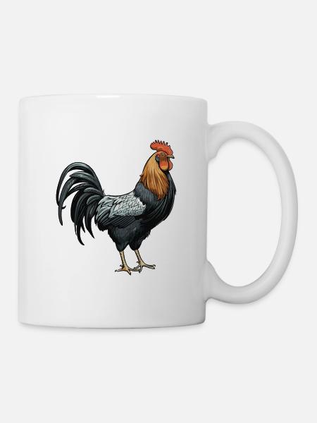 Hahn Tier - Tasse - Weiß