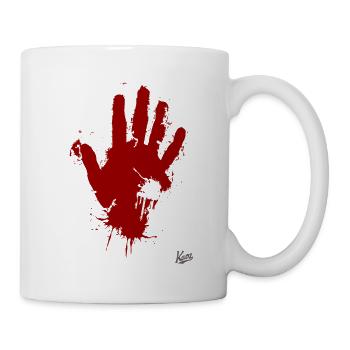 Couleur rouge Goutte à main - Mug blanc - blanc - Droite