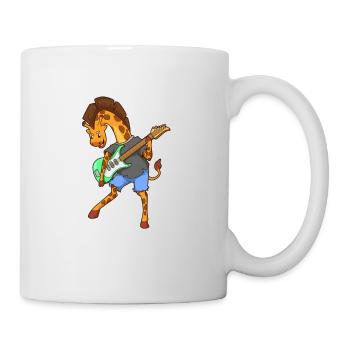 Cartoon Giraffe rockt E-Gitarre - Tasse - Weiß - Rechts