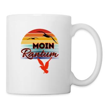 Moin Rantum avec mouette dans le style rétro Sylt-Rantum - Mug blanc - blanc - Droite