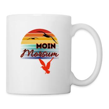 Moin Morsum avec mouette dans le style rétro-Sylt-Morsum - Mug blanc - blanc - Droite
