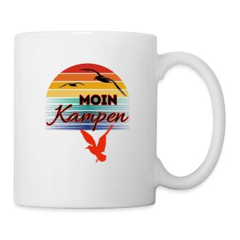 Moin Kampen avec mouette dans le style rétro-Sylt-Kampen - Mug blanc - blanc - Droite