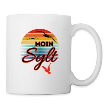 Moin Sylt avec mouette dans le style rétro Island Sylt - Mug blanc - blanc - Droite