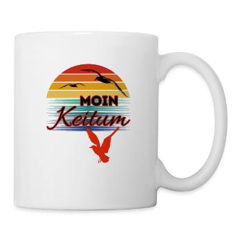 Moin Keitum avec mouette dans le style rétro-Sylt-Keitum - Mug blanc - blanc - Droite