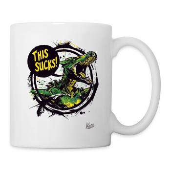 Un dragon en colère et agacé dit : C’est de la merde - Mug blanc - blanc - Droite