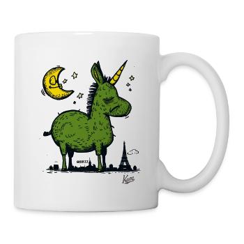 Schlaf Einhorn in Paris: Schlafmütze Pferd - Tasse - Weiß - Rechts