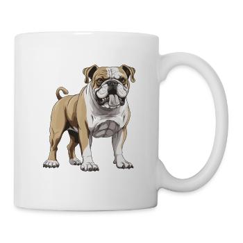Bulldog Hund Tier - Tasse - Weiß - Rechts