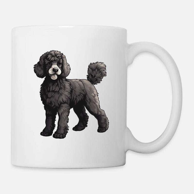 Pudel Hund Tier - Tasse - Weiß