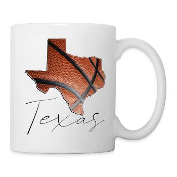 Echter Basketball in der Texas State Landkarte TX - Tasse - Weiß - Rechts