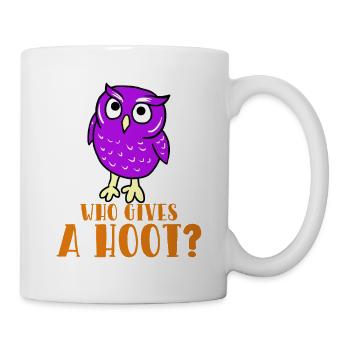 Who Gives A Hoot Funny Owl Nocturnal Predator Bird - Mug - white - Right