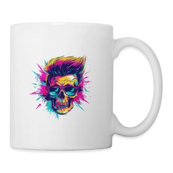 Techno Totenkopf Party - Tasse - Weiß - Rechts