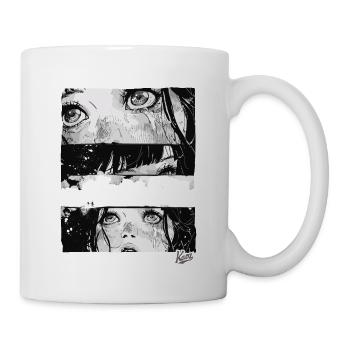 Manga Comic: Japanese Girl in Noir Style - Mug - white - Right