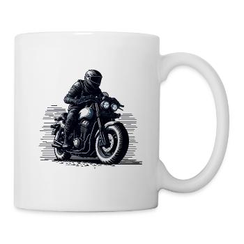 Roaring Power Motorrad, Biker, Abenteuer, Nervenkitzel - Tasse - Weiß - Rechts