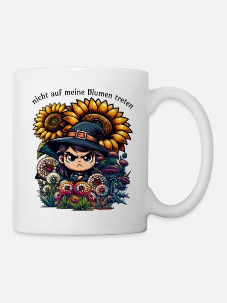 Meine Blumen lustiger Garten Spruch Gärtner Pflanz - Tasse - Weiß