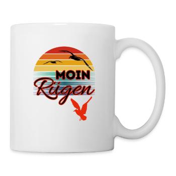 Moin Rügen avec mouette dans le style rétro île de Rügen - Mug blanc - blanc - Droite