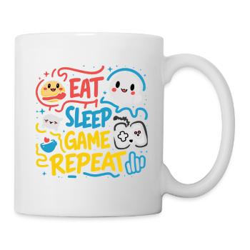 MANGEZ, DORMEZ, JOUEZ AU JEU PUIS RÉPÉTEZ - Mug blanc - blanc - Droite