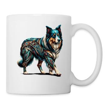 Mandala Art Border Collie Border Collies - Mug - white - Right