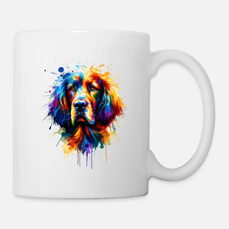 Éclaboussures colorées Setter anglaise Setter Laverack - Mug blanc - blanc