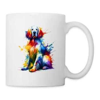Éclaboussures colorées Setter anglaise Setter Laverack - Mug blanc - blanc - Droite