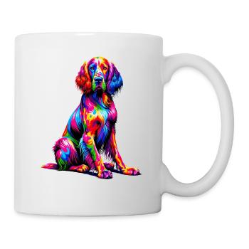 Pop Art coloré Setter anglais Laverack Setter - Mug blanc - blanc - Droite