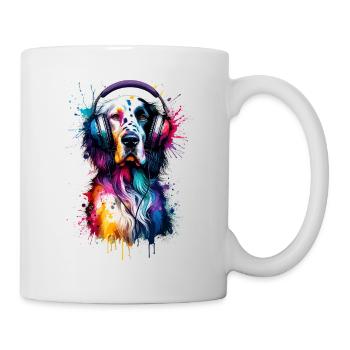 Splash Art Headphones English Setter Laverack - Mug - white - Right