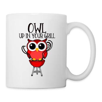 Hibou dans votre gril Mignons oiseaux de proie nocturnes - Mug blanc - blanc - Droite
