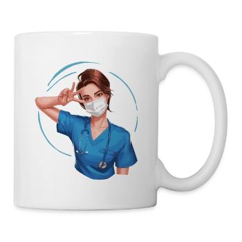 Lustige Krankenschwester mit Humor - Tasse - Weiß - Rechts