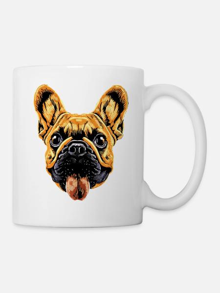 Französische Bulldogge Hund Motiv Bulldoggen Dogge - Tasse - Weiß