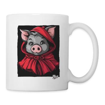 Le conte de fées du Petit Cochon Chaperon Rouge - Mug blanc - blanc - Droite