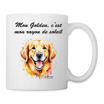 Golden rayon de soleil - Mug blanc - blanc - Droite