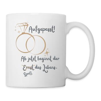 Hochzeit Verlobt Junggesellinnenabschied - Tasse - Weiß - Rechts