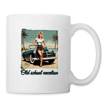 Rétro Pin Up Girl Vacances à l’ancienne - Mug blanc - blanc - Droite