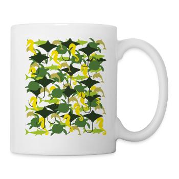 Ocean Camouflage – marine life in camouflage style - Mug - white - Right