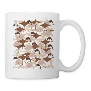 Ocean Camouflage – marine life in camouflage style - Mug - white - Right