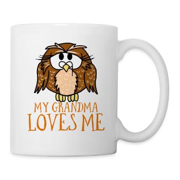 My Grandma Loves Me Owl Hoot Nocturnal Bird Lover - Mug - white - Right