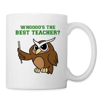 Whoooo's The Best Teacher Funny Owl Hoot Lover Pun - Mug - white - Right