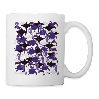 Ocean Camouflage – marine life in camouflage style - Mug - white - Right