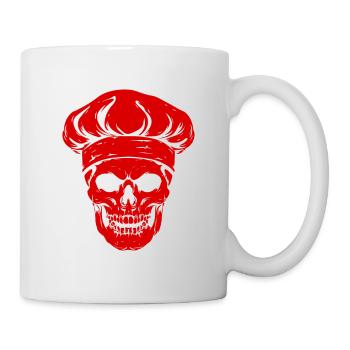 Cuisinier crâne squelette chef - Mug blanc - blanc - Droite